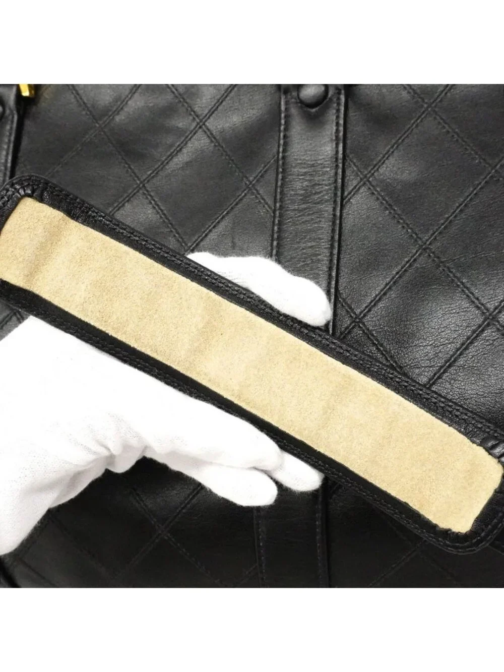 Chanel Boston Bag Bicolor Leather Black Gold